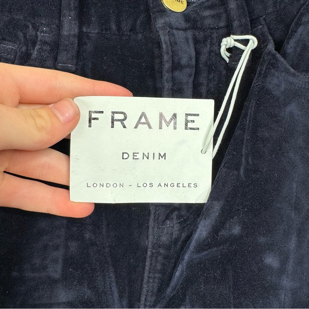 Frame Denim NWT Blue Velvet Pants Size 25 - Picture 3 of 6